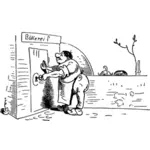 Vector clip art of baker man locking door